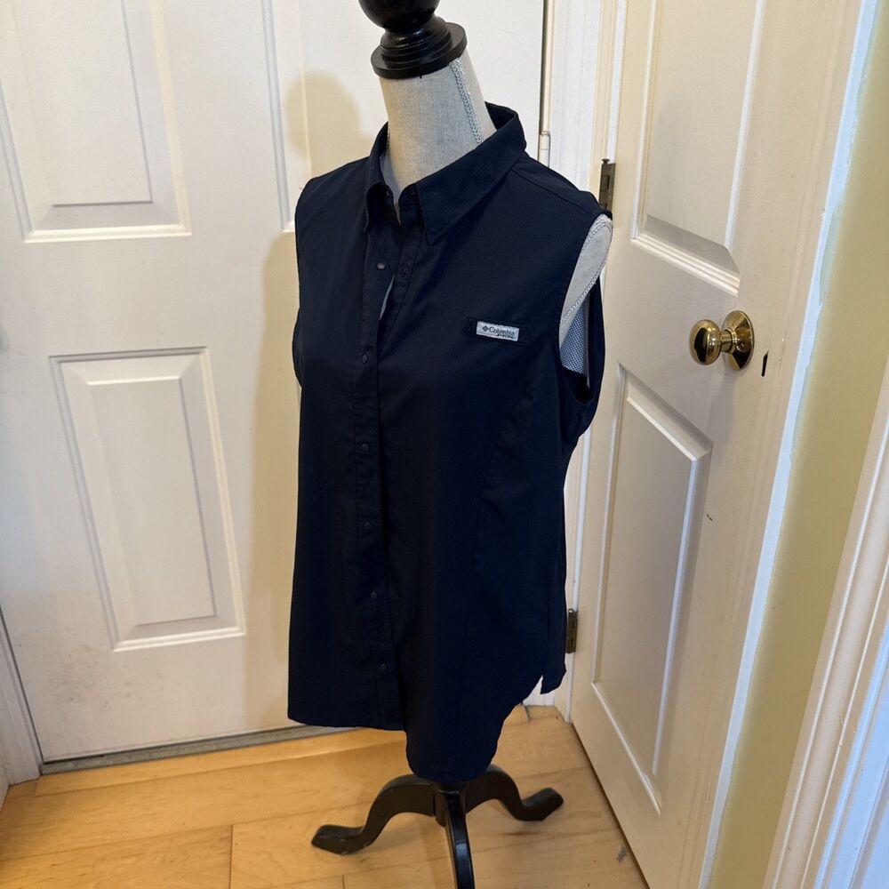 Columbia PFG Vest Navy Blue Women’s Size XL Outdoor Camp Hike Fish Gorp Core